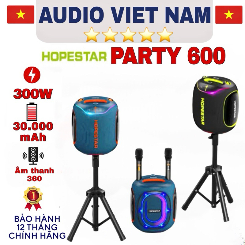 *TẶNG KÈM CHÂN* LOA HOPESTAR PARTY 600 CÔNG SUẤT 300W KÈM 2 MICRO ...