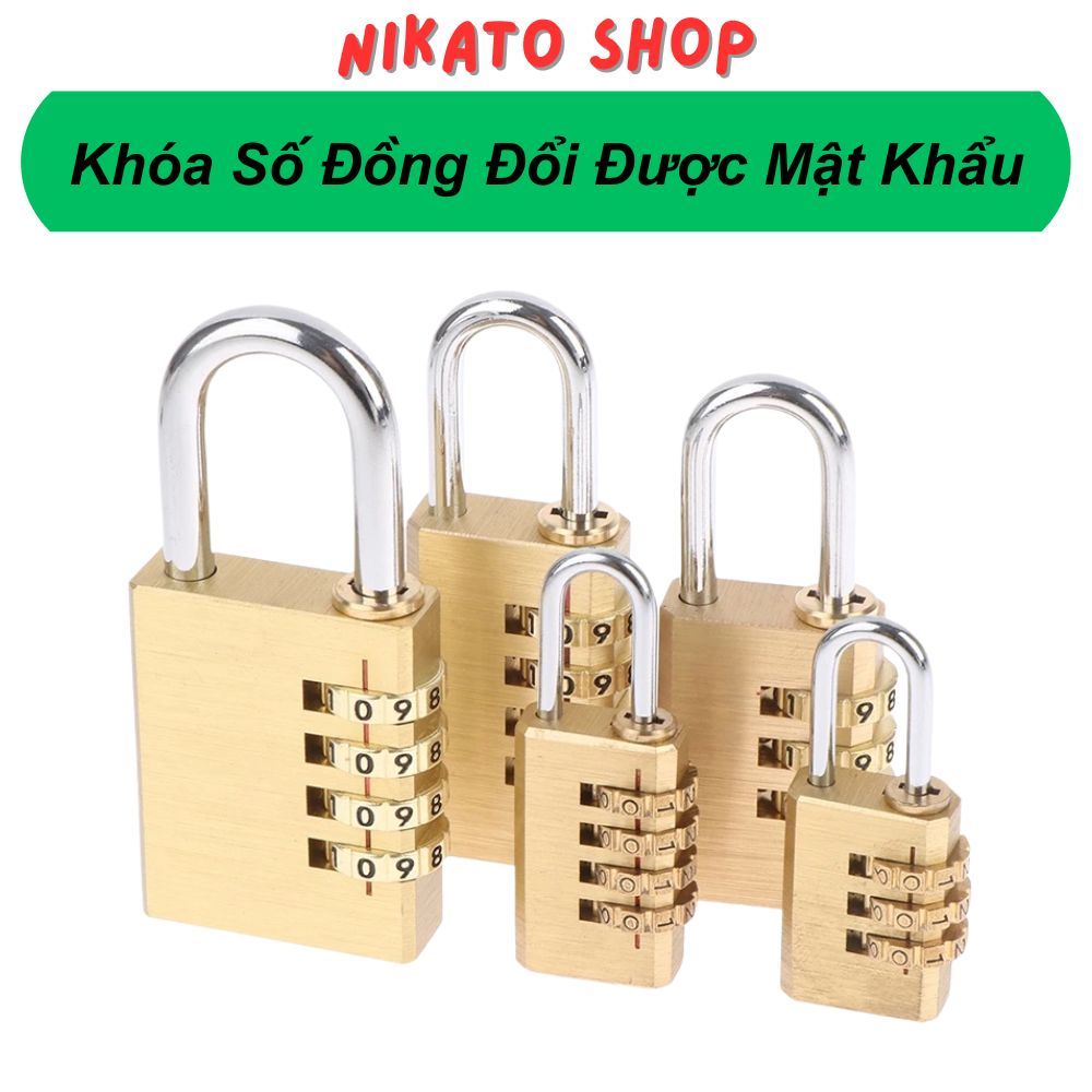 Ổ khóa số CJSJ chất liệu đồng, khóa mã số, khóa vali, khóa tủ đồ an toàn bảo mật
