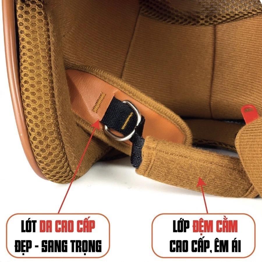 Mũ bảo hiểm 3/4 GRX kính dài kín mặt - Màu ĐEN - Hai lỗ thông gió - nhiều màu phù hợp mọi lứa tuổi (52-60cm)
