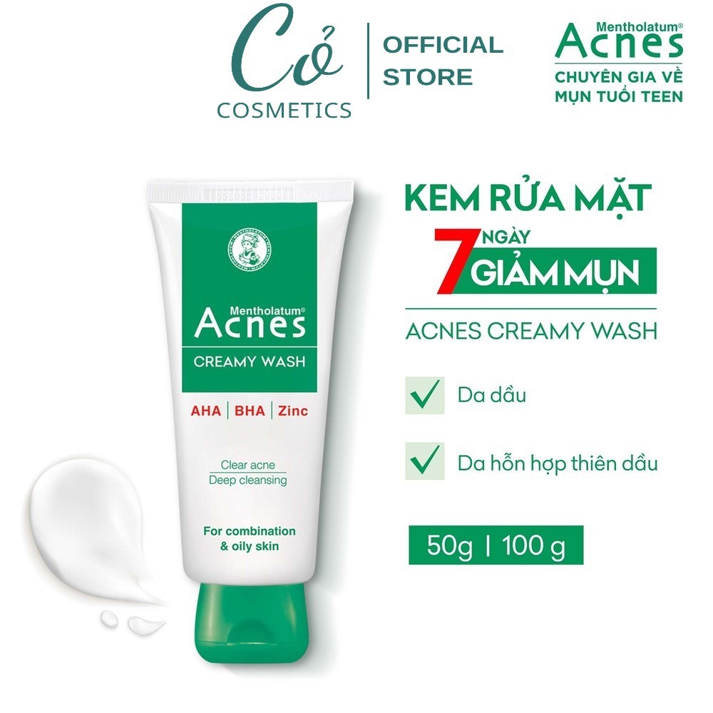 Sữa Rửa Mặt Ngăn Ngừa Mụn Acnes Creamy Wash 25g/50g/100g