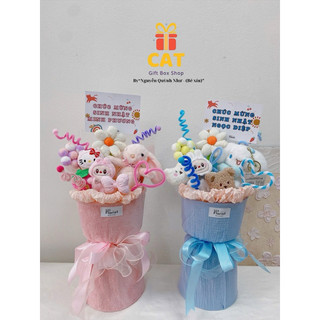 bó hoa gấu bông , hoa gấu bông tặng bé gái , quà tặng bạn gái , gấu bông