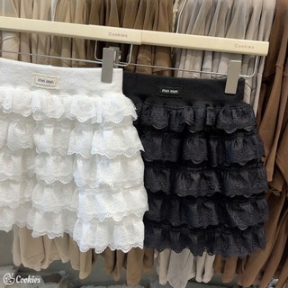 Chân Váy Ren Tầng Miumiu Trơn Basic Có Lót QCCC Cao Cấp