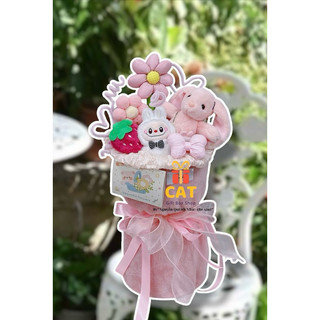bó hoa gấu bông , hoa gấu bông tặng bé gái , quà tặng bạn gái , gấu bông