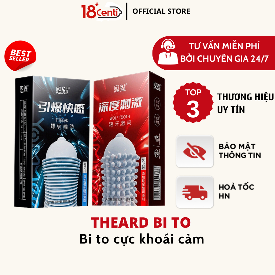 Bao cao su Gân Gai Wolf tooth, nhiều gel bôi trơn, siêu mỏng hàng cao ...