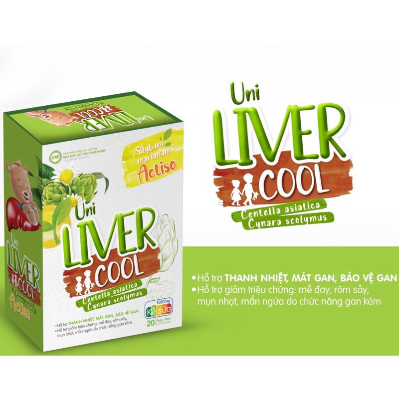 ✅[Chính hãng] Thanh nhiệt mát gan Uni Liver Cool hỗ trợ giải độc giảm mề đay mẩn ngứa, vị thơm ngon
