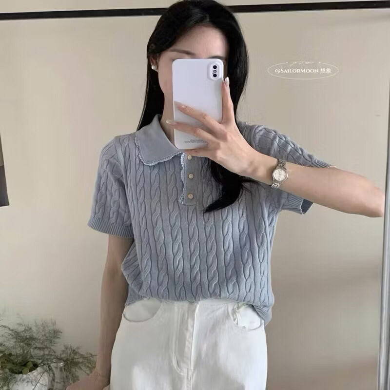 Áo len VIỀN REN VẶN THỪNG chất mềm mịn hàng QC. | BigBuy360 - bigbuy360.vn