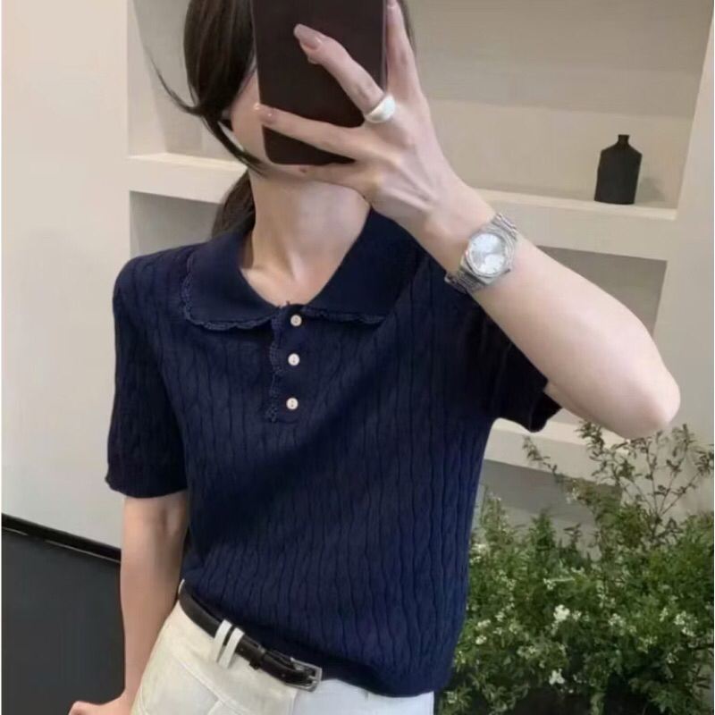 Áo len VIỀN REN VẶN THỪNG chất mềm mịn hàng QC. | BigBuy360 - bigbuy360.vn