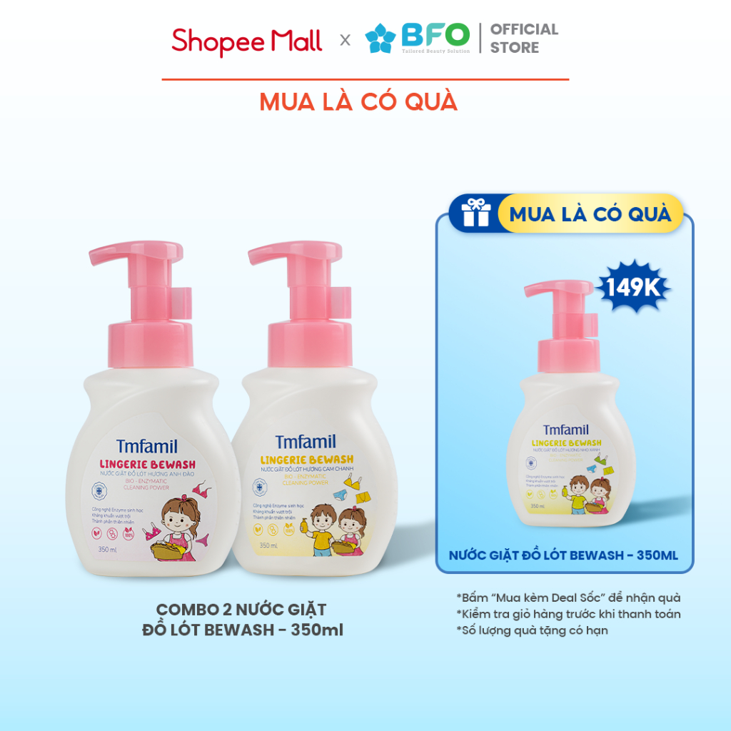 Ảnh Nước Giặt Đồ Lót Sinh Học Tmfamil Lingerie Bewash 350ml 1