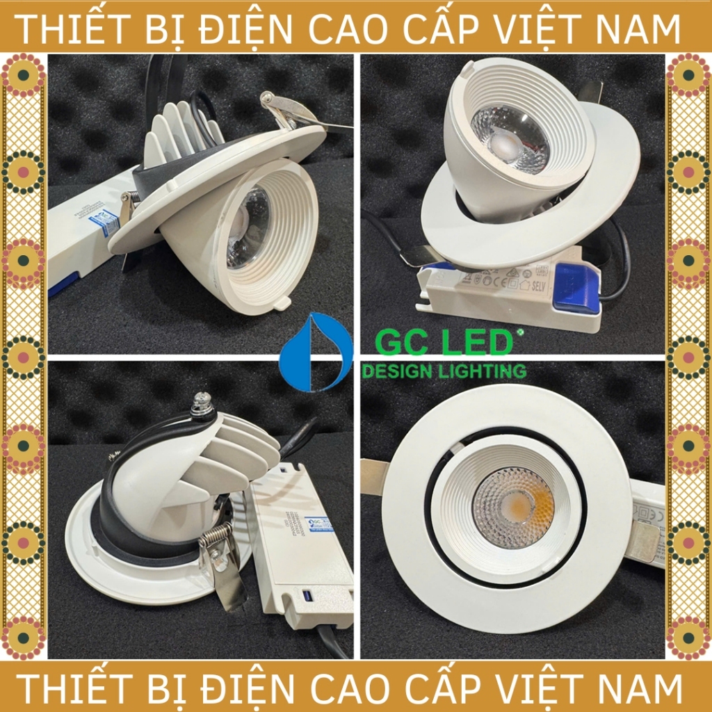[GC] Đèn âm trần chiếu điểm xoay góc 360 độ 12W/D95mm GC LED JUNO mã GC ...