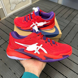 Giày thể thao bigsize nam nữ mùa hè chơi pickleball tenis asi màu đỏ FF3 siêu êm nhẹ , sneaker thời trang cao cấp đỏ