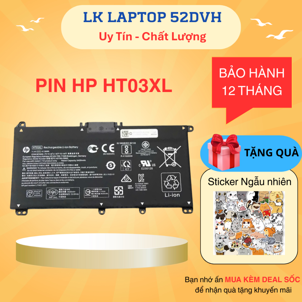 Pin Laptop HP Pavilion 14-CE 15s-du 14-CF 14S-CF 14S-CR 15-CS 15-CW 15-DA CK 14-cm 14-MA 14-CS HT03XL
