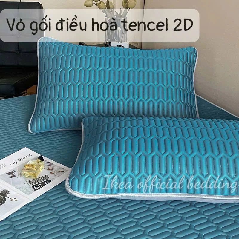 Vỏ gối nằm gối đầu điều hòa tencel 2D 1 chiếc đủ size cho người lớn và trẻ em 35x50 45x65 50x70