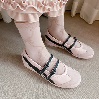 Giày búp bê tiểu thư hè 2025 slipon quai dán Onit_suka ti_ger màu hồng dễ thương êm nhẹ ,giày búp bê lười đế bệt cao cấp