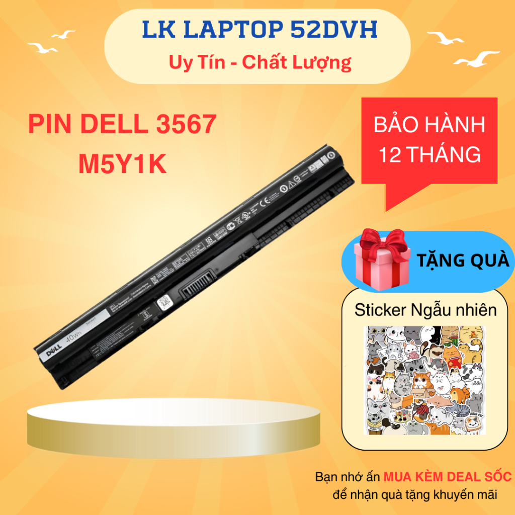 Pin Laptop Dell Inspiron 3465 3467 3468 3558 3451 3452 3458 3459 5558 5559 5451 5458 5459 3551 3552 3555 M5Y1K