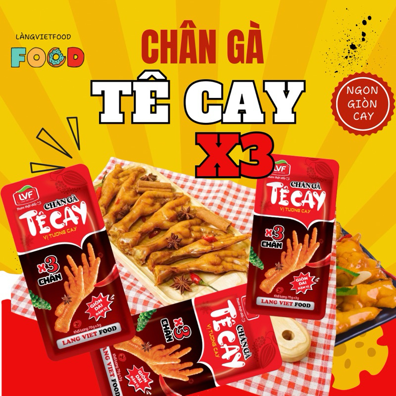 [COMBO 30 ] CHÂN GÀ TÊ CAY X3 Có 3 Chân /1 Bịch