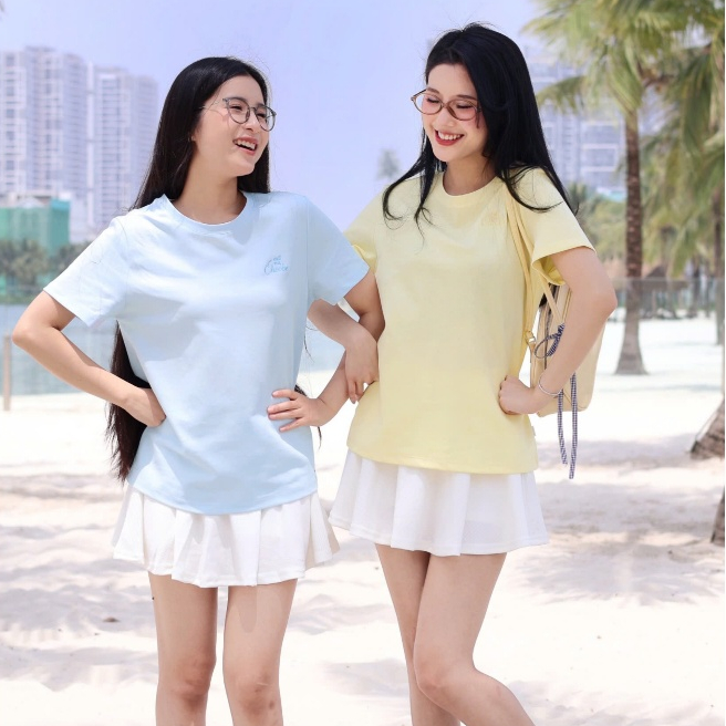 Ảnh Áo phông nữ Summie Choobe thun form regular T-shirt basic cổ tròn vải cotton cao cấp thoải mái A123 2