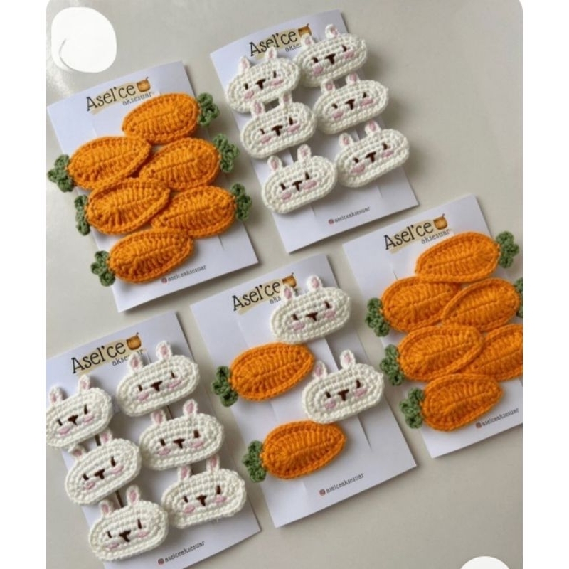Kẹp Tóc Thỏ Cà Rốt Xinh Xắn , Kẹp Tóc Len Handmade