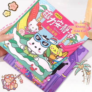 Đồ Chơi Tranh Bóc Dán Nam Châm Từ Tính Hình Kuromi/ Melody/ Pochaco Dễ Thương - Sách Dán Hình Thủ Công Cỡ Lớn Cho Bé