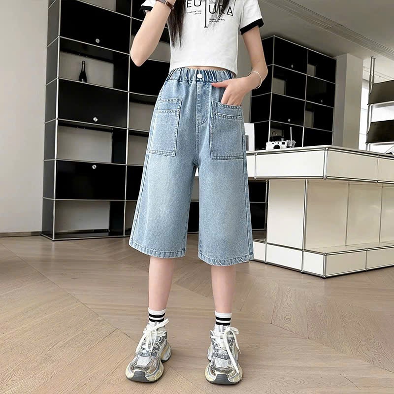 Quần jean lửng túi hộp cho bé gái size đại BEESHOP H25073
