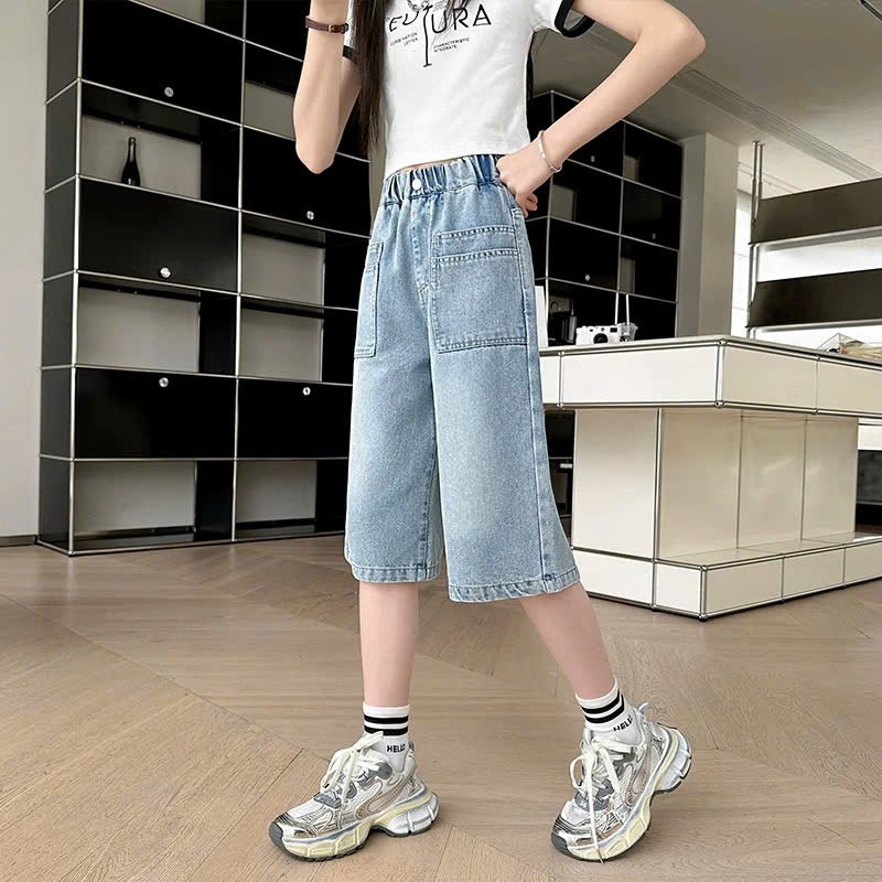 Quần jean lửng túi hộp cho bé gái size đại BEESHOP H25073