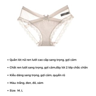 Quần lót nữ ren lưới cao cấp thoáng khí mát mẻ đáy lót 2 lớp kiểu dáng sexy và gợi cảm DEVARI L8136