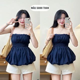 247store - Áo Bí Cúp Ngực Dáng Xoè Chất Gió Sần