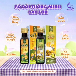 Combo 3 Dầu Ăn Dặm 100ML Và 3 Bánh Ăn Dặm 3 Vị 30G Giúp Con Ăn Ngon, Thông Minh Cho Bé Từ 6 Tháng Tuổi