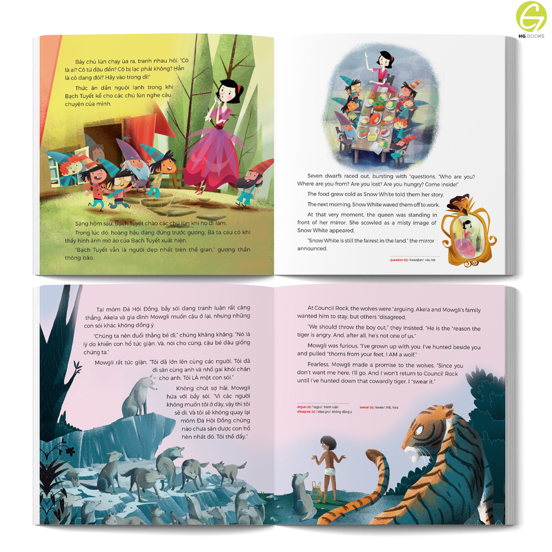 Ảnh Truyện Tranh Cổ tích Song Ngữ Thiếu Nhi Nổi Tiếng tặng kèm file nghe audio Lẻ Cuốn 2