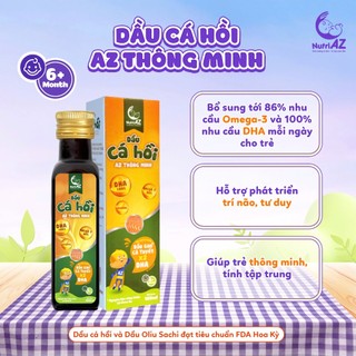 Combo 3 Dầu Ăn Dặm 30ML Cá Hồi, Oliu Sachi Và Chiên Xào 5 Hạt Quý NutriAZ Cho Bé Phát Triển Toàn Diện Nhập Khẩu Châu Âu
