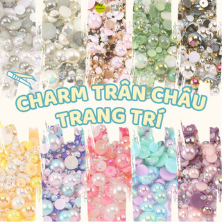 [HỎA TỐC] Túi Charm trân châu trang trí khung ảnh, hạt ngọc trai bán nguyệt Mix màu 3mm - 10mm