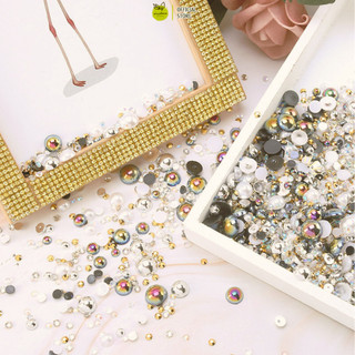 [HỎA TỐC] Túi Charm trân châu trang trí khung ảnh, hạt ngọc trai bán nguyệt Mix màu 3mm - 10mm