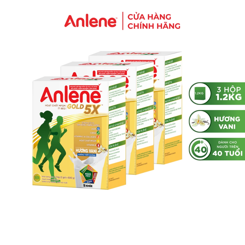 Ảnh Combo 3 hộp Sữa Bột Anlene Gold Hương Vani 1.2kg 2