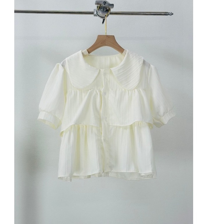 Áo Sơ Mi Tay Ngắn Nữ Vải Xốp Mềm Mịn Ít Nhăn Lên Phom Dễ Thương Có Size Lớn SM163