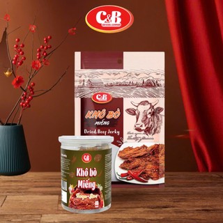 Khô Bò Miếng C&B món ăn vặt hàng đầu, thức ăn khô tiện lợi cho mọi nhà 50G 100G