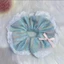 Scrunchies buộc tóc màu be vải xô cao cấp họa tiết hoa vintage