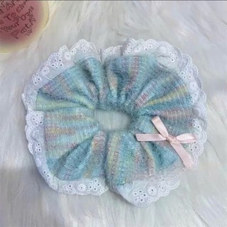 [Handmade] Scrunchies buộc tóc màu be vải xô cao cấp họa tiết hoa vintage