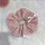 Scrunchies buộc tóc màu be vải xô cao cấp họa tiết hoa vintage
