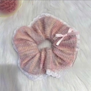[Handmade] Scrunchies buộc tóc màu be vải xô cao cấp họa tiết hoa vintage