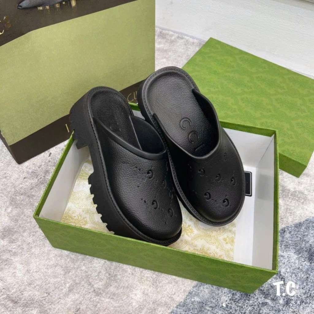 Dép Sục Nữ, Sục Nữ Đế 5cm Đủ Màu Trắng Kem Đen Tăng Chiều Cao Full Box || Gu_Xì