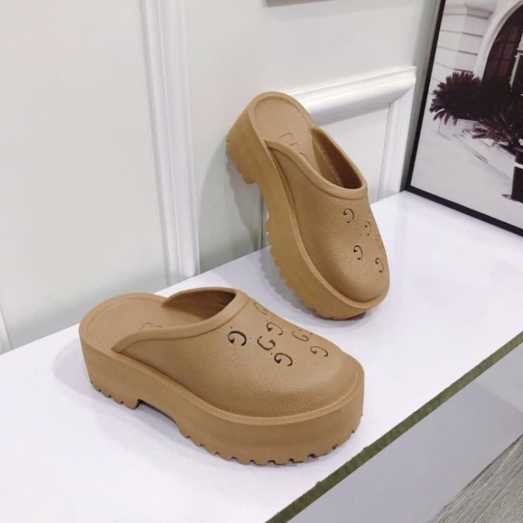 Dép Sục Nữ, Sục Nữ Đế 5cm Đủ Màu Trắng Kem Đen Tăng Chiều Cao Full Box || Gu_Xì