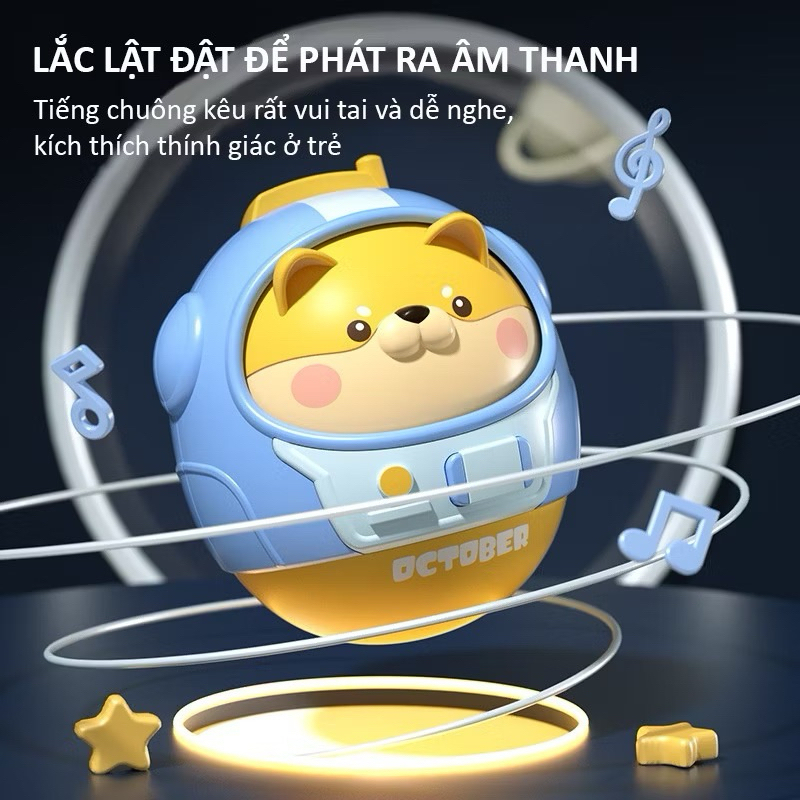 Đồ chơi lật đật to cho bé biết gật gù, có chuông kêu kích thích giác quan cho bé, hình phi hành gia động vật