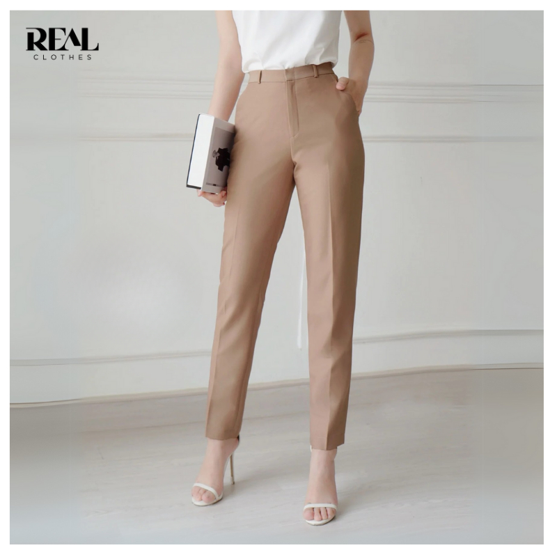 Quần tây ống đứng REAL CLOTHES (tổng hợp màu), vải kaki lụa ít nhăn, co giãn nhẹ