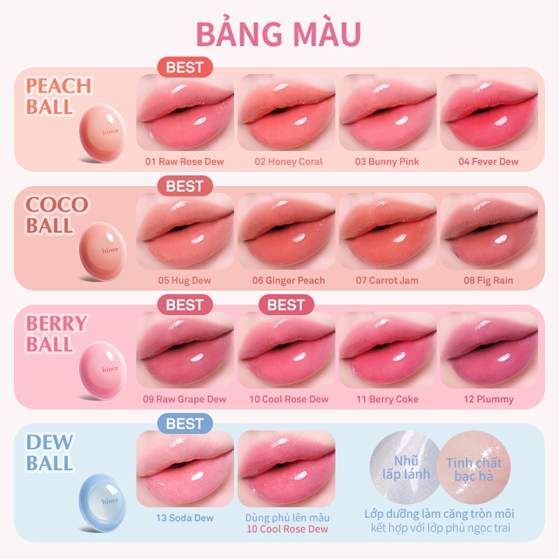 Ảnh Son Dưỡng Môi Dạng Cầu hince Raw Glow Dewy Ball 4