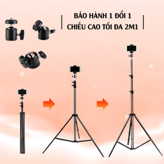 Chân Kẹp Điện Thoại Livestream, Quay Video, Vlog Cao 2m1 – Giá Đỡ Điện Thoại Xoay 360 Độ, Chân Đỡ Điện Thoại