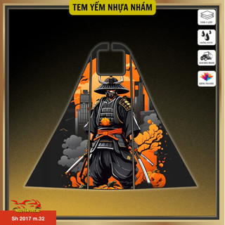 Tem dán yếm nhựa nhám xe Sh 2017-2018-2019 trang trí theo phong cách Samurai Nhật cổ hiện đại