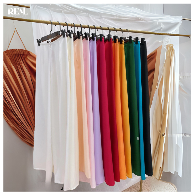 Quần áo dài lụa ống rộng REAL CLOTHES (tổng hợp màu), mềm mát, ít nhăn