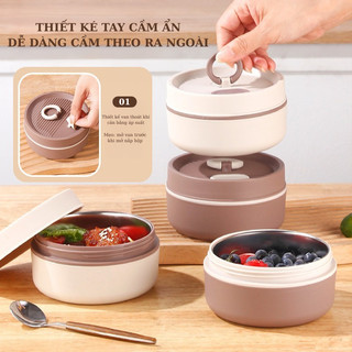 Hộp cơm văn phòng lõi inox 304 giữ nhiệt, hộp đựng cơm đa năng nhiều tầng ,cà mên đựng thức ăn