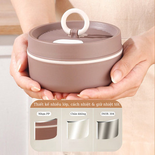 Hộp cơm văn phòng lõi inox 304 giữ nhiệt, hộp đựng cơm đa năng nhiều tầng ,cà mên đựng thức ăn
