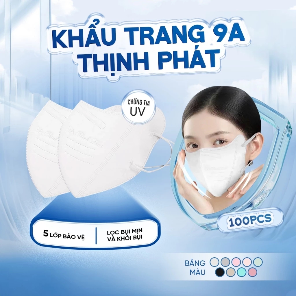 Set 300 Chiếc Khẩu Trang 9A Mask THỊNH PHÁT Chính Hãng Che Full Mặt, Chống Nắng Khói Bụi Toàn Diện