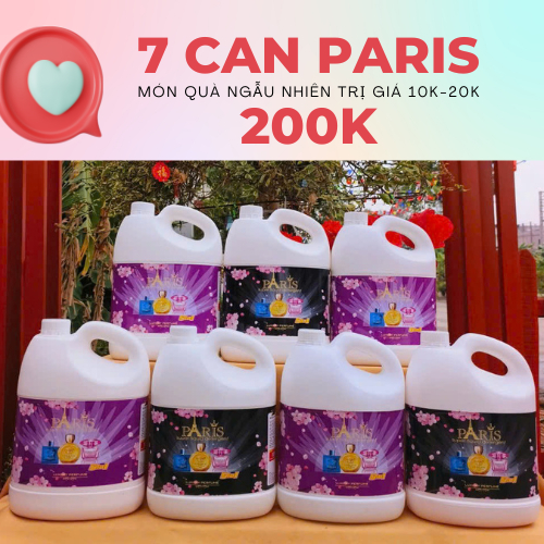 COMBO 7 CAN nước giặt PARIS thơm lâu bền màu an toàn cho da tay
